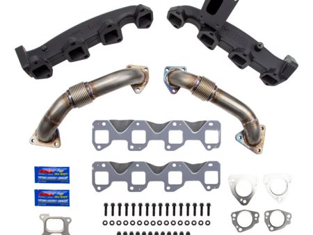 Wehrli 17-24 Chevrolet Duramax Billet Exhaust Manifold & Stainless Up Pipe Kit w  Gaskets & Hardware Online Hot Sale