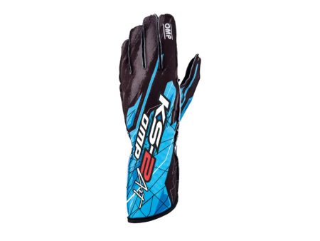 OMP KS-2 Art Gloves Black Cyan - Size XS Fashion