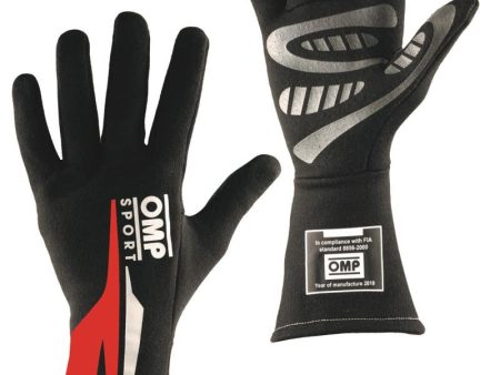 OMP Os 60 Gloves Black - Small (Red) (Fia Sfi) For Cheap